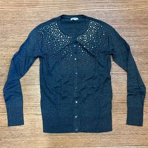 Merona Gray Rhinestone Cardigan